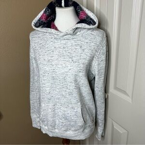 American Eagle Outfitters Gray Hoodie with Plaid Lining 🐞